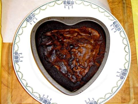 Gâteau au chocolat en forme de coeur