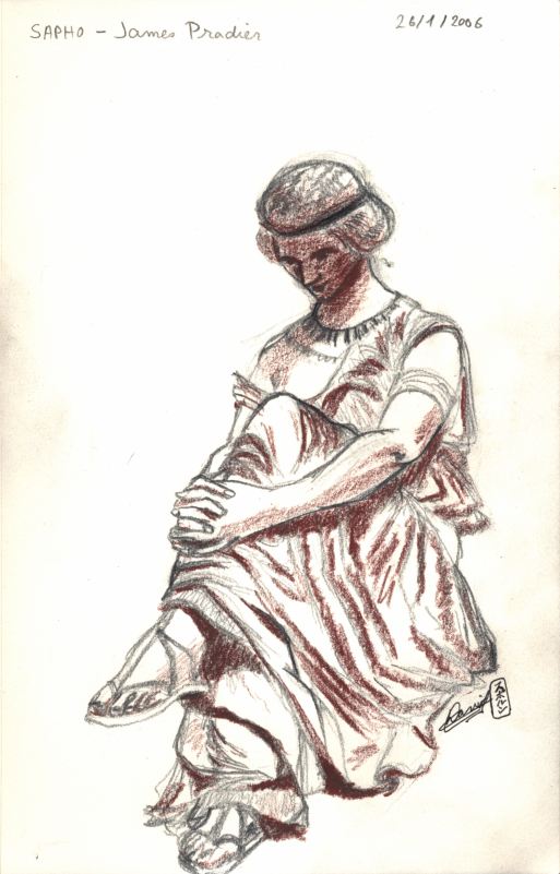 croquis d'après Sapho de James Pradier